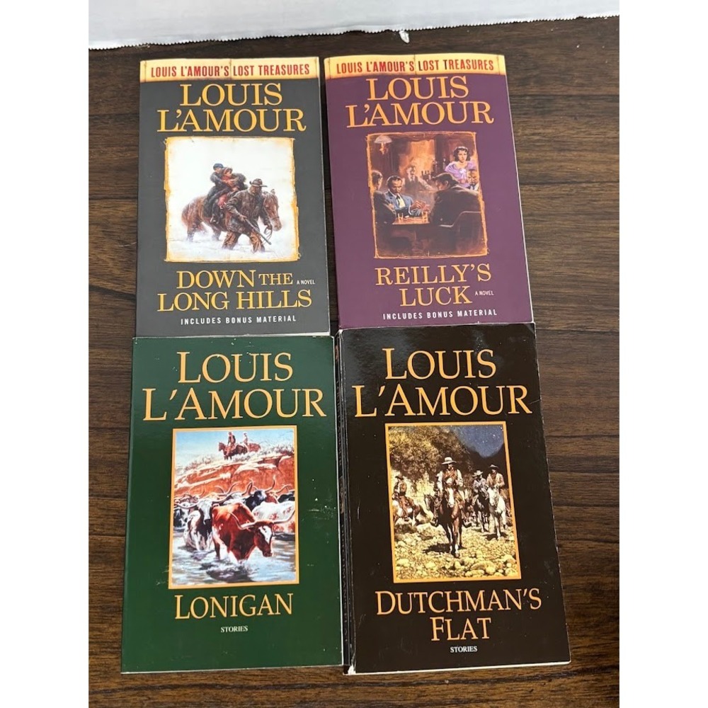 Louis L'Amour Western Book Lot 4 Paperbacks Lost Treasures Reilly's Luck Lonigan